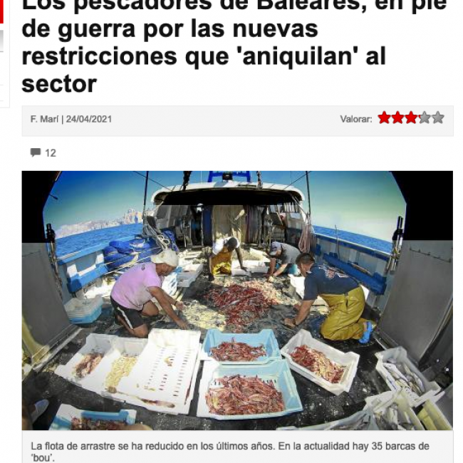 Los pescadores de Baleares, en pie de guerra por las nuevas restricciones que ‘aniquilan’ al sector