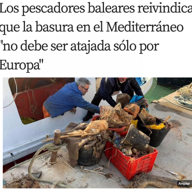 Los pescadores baleares reivindican que la basura en el Mediterráneo “no debe ser atajada sólo por Europa”