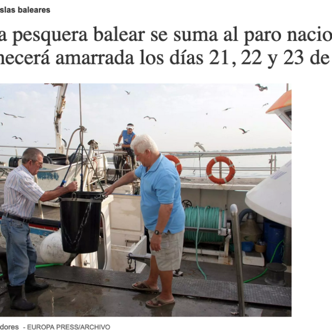La flota pesquera balear se suma a l’atur nacional i romandrà amarrada els dies 21, 22 i 23 de març